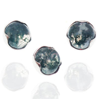 Moss agate 14G natural stone attachment top by Body Clickers Body Jewelry for body piercing and jewelry accessories.