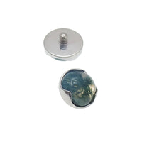 Moss agate 14G natural stone attachment top from Body Clickers Body Jewelry, designed for body piercing jewelry.