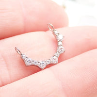 Titanium CZ shield nipple barbell with CZ ends, push fit, 14mm or 16mm, Body Clickers Body Jewelry nipple jewelry.