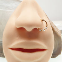 Sterling silver nose hoop with pearl, 18g, 8mm size, Body Clickers Body Jewelry nose hoop featuring a smooth, elegant design.
