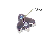Cute bug-shaped opal and CZ titanium top dermal body jewelry in 14g, featuring a detailed bug design with sparkling stones.