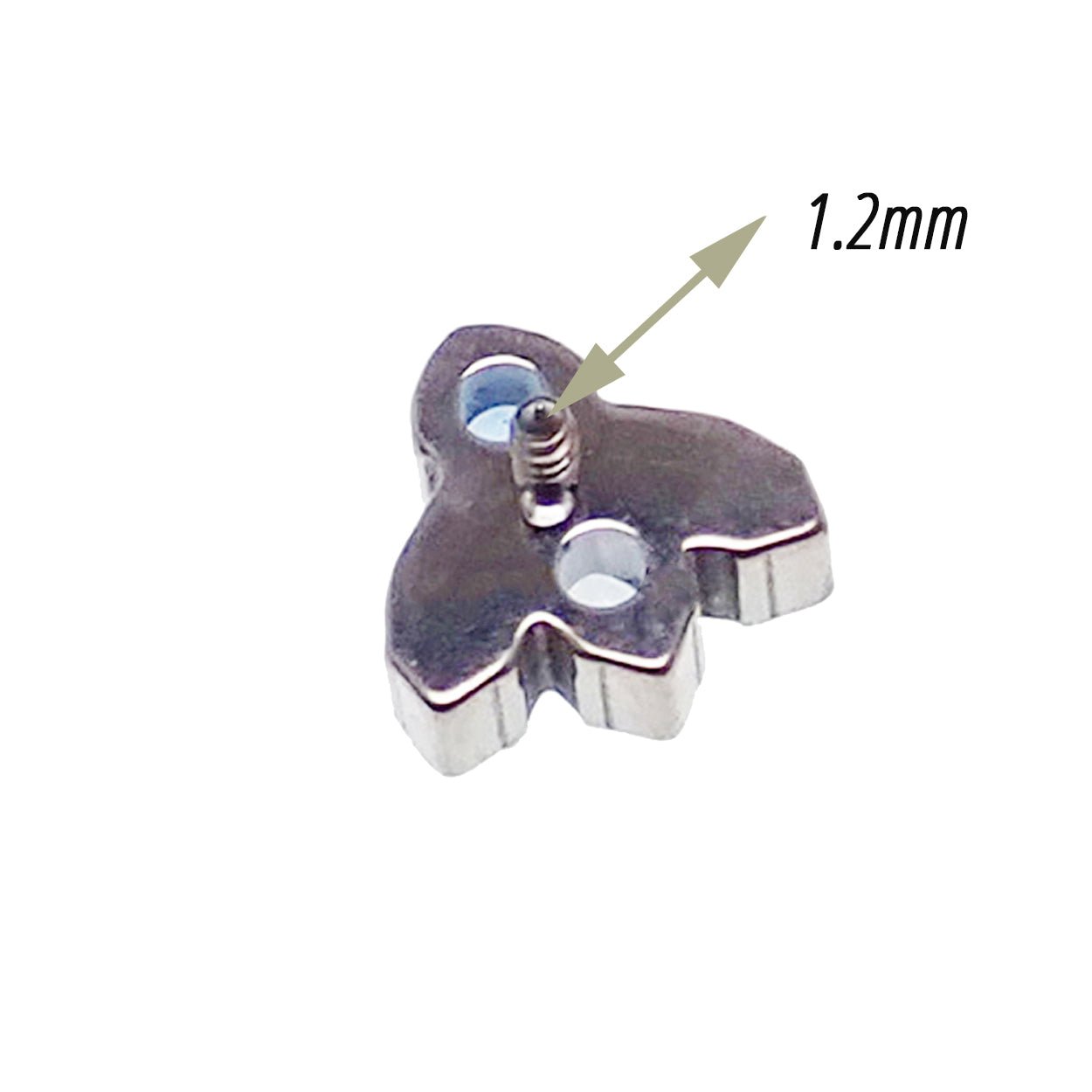 Cute bug-shaped opal and CZ titanium top dermal body jewelry in 14g, featuring a detailed bug design with sparkling stones.