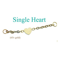 Titanium chain body jewelry by Body Clickers with a heart charm, 30mm length, suitable for various piercings.