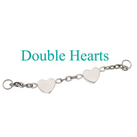 Titanium chain body jewelry by Body Clickers with a single heart design, suitable for various piercings, 30mm length.