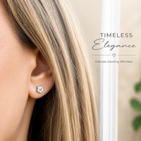 Pair of Body Clickers implant titanium clear CZ flower earrings in pink, 20g body jewelry with stud design