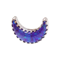 Body Clickers opal moon push-fit flatback titanium body jewelry in 14g to 20g with white opal moon design and 6mm size.
