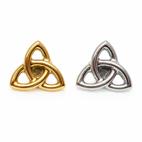 Implant Titanium Celtic Knot labret piercing earrings in 14g, 16g, and 18g with flatback design by Body Clickers.