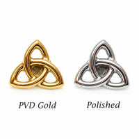 Implant Titanium Celtic Knot Earring by Body Clickers in 14g, 16g, and 18g with flatback design for labret piercing.
