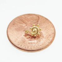 Titanium PVD beaded swirl flatback labret piercing earrings in 14g, 16g, and 18g with a sleek, stylish design.