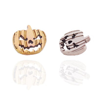 Pumpkin-shaped Titanium Flatback Piercing earrings in 14g, 16g, and 18g gauges, designed for body clicker ear piercings.