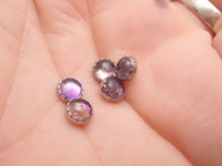 Body Clickers stained glass amethyst implant titanium earrings, 18g, 6mm internally threaded piercing jewelry.