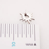 Starburst titanium flatback labret piercing earrings in 14g, 16g, and 18g with internally threaded design and 6mm size.