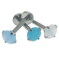 Opalite Trio Implant Titanium Flatback 18g, 16g, 14g - Body Clickers Body Jewelry
