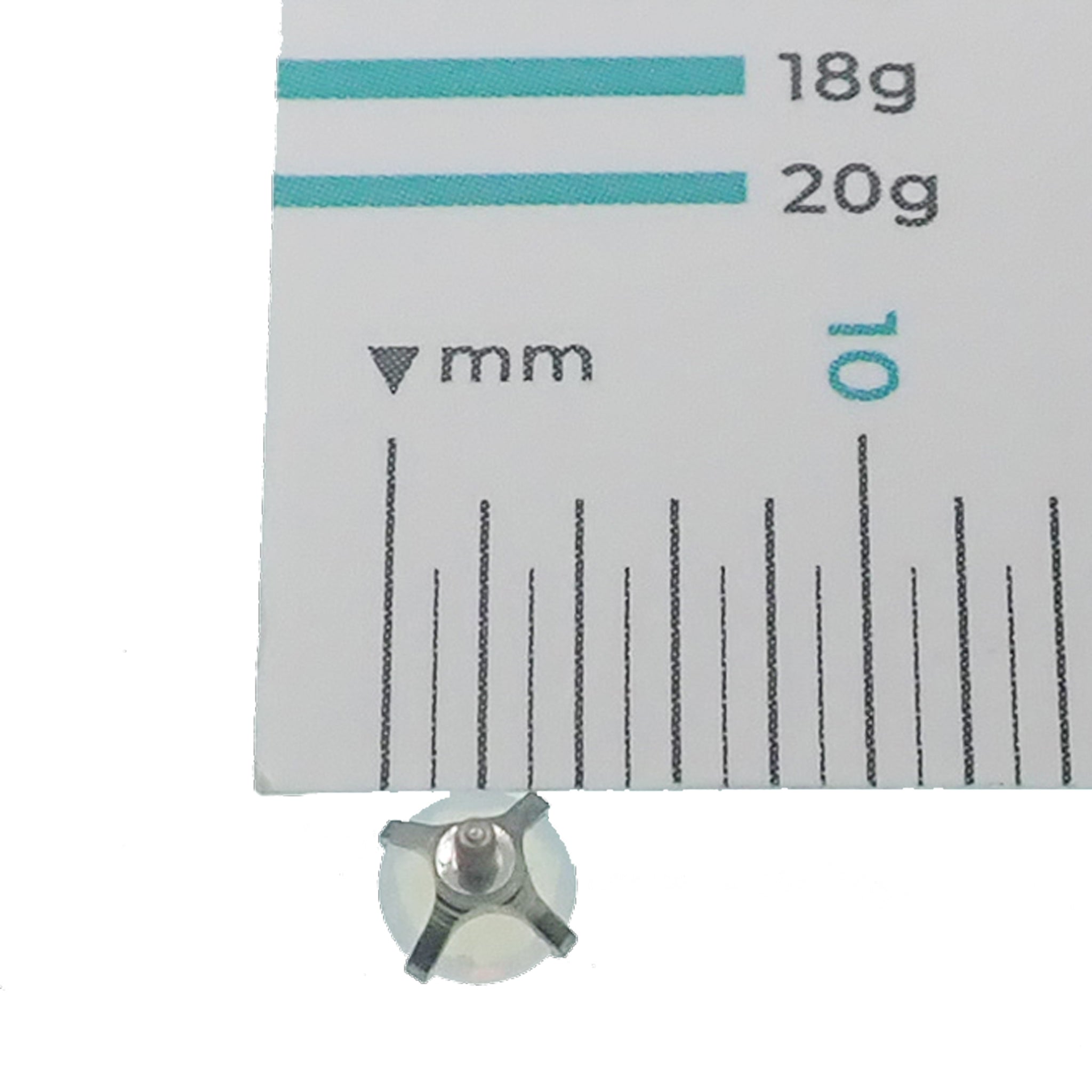 Opalite Trio Implant Titanium Flatback 18g, 16g, 14g - Body Clickers Body Jewelry