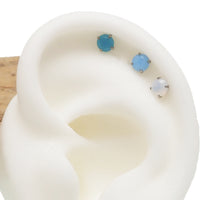 Opalite Trio Implant Titanium Flatback 18g, 16g, 14g - Body Clickers Body Jewelry