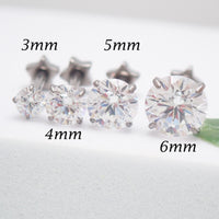 Set of 4 implant-grade titanium star back CZ earrings, externally threaded, 16g, 8mm, designed for piercing jewelry.