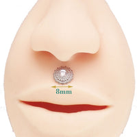 Implant Titanium Mandala CZ Flatback Piercing 18g, 16g, 14g