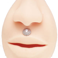 Implant Titanium Mandala CZ Flatback Piercing 18g, 16g, 14g