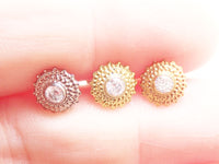 Implant Titanium Mandala CZ Flatback Piercing 18g, 16g, 14g