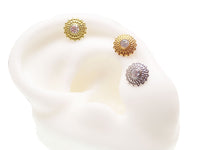 Implant Titanium Mandala CZ Flatback Piercing 18g, 16g, 14g