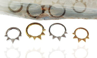 Hammered hinged clicker jewelry by Body Clickers featuring point design in 14g and 16g with 8mm size.