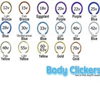 Hammered hinged clicker by Body Clickers in 14g and 16g with point design, featuring an 8mm hinged closure.