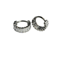 Body Clickers hinged clicker with chunky CZ gemstones in titanium, 16g, 8mm and 10mm sizes for body piercing jewelry.