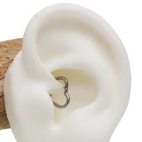 Heart-shaped titanium hinged clicker 16g by Body Clickers, featuring an 8mm design for body piercing jewelry.