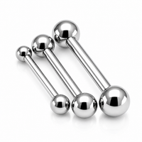 Push Fit Implant Titanium Basic Barbell by Body Clickers, industrial bar in 16g, 14g, and 12g with a 2mm diameter.