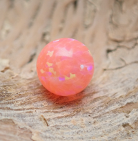 Ibiza Peach Opal Titanium Nipple Bar by Body Clickers, 14g and 12g, with 8mm bar length, featuring vibrant peach and opal accents.