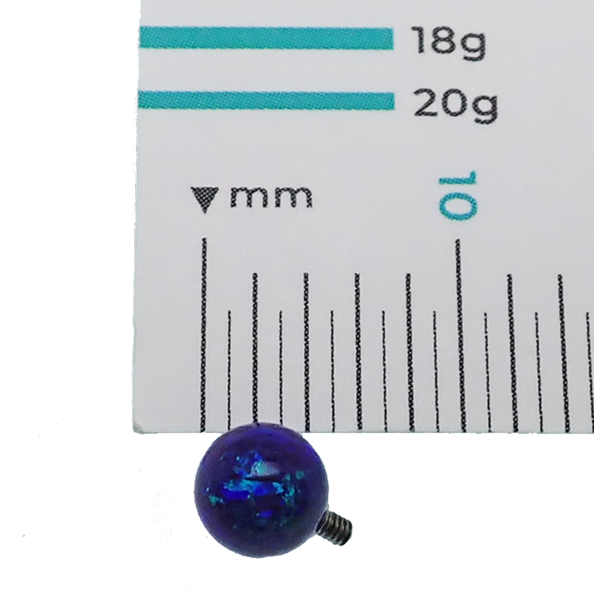 Starry Night Opal titanium nipple bar by Body Clickers, 14g and 12g, featuring a sleek 8mm bar with opal accents.
