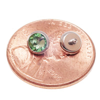 Pink or green CZ dermal top with round titanium body clicker, 14g (1.2mm) threaded implant for body jewelry.