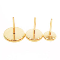 24Kt gold PVD titanium threadless flat disc top on titanium flat back body jewelry by Body Clickers.