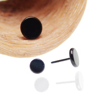 Black PVD titanium push fit disc for body jewelry, featuring a flat back design from Body Clickers.