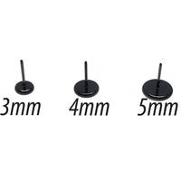Black PVD titanium disc top for body jewelry, push-fit threadless design by Body Clickers, flat back and smooth finish.