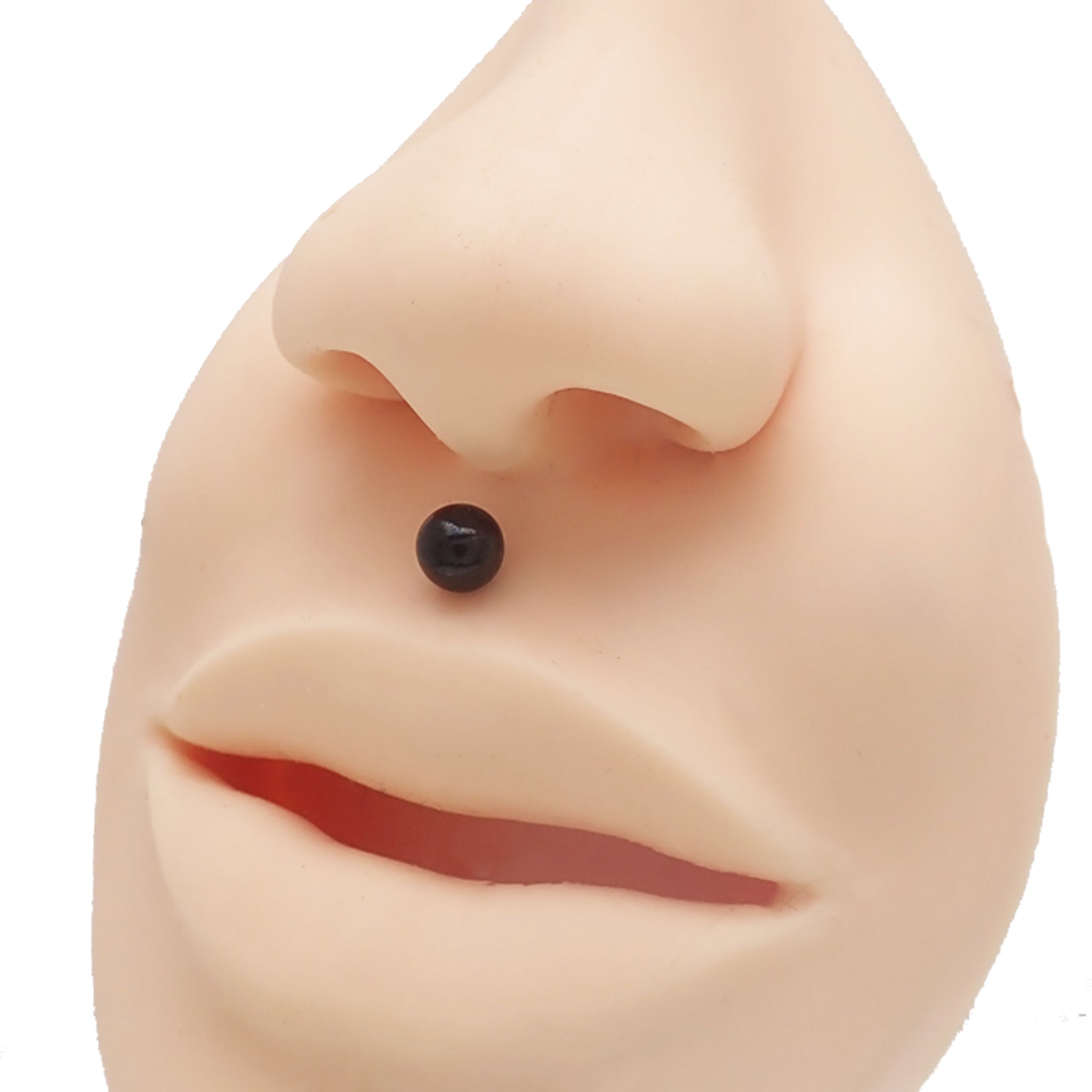 Black PVD titanium flat back lip ring 14g, internally threaded Body Clickers titanium jewelry with a 4mm flat back design.