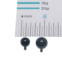 Black PVD titanium flat back lip ring, 14g, internally threaded, Body Clickers titanium jewelry for lip piercing.