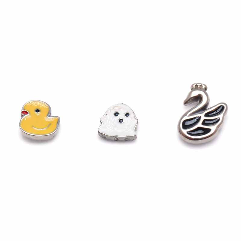 Titanium flat back duck character push fit threadless tops in 14g to 20g, implant grade titanium body jewelry by Body Clickers.