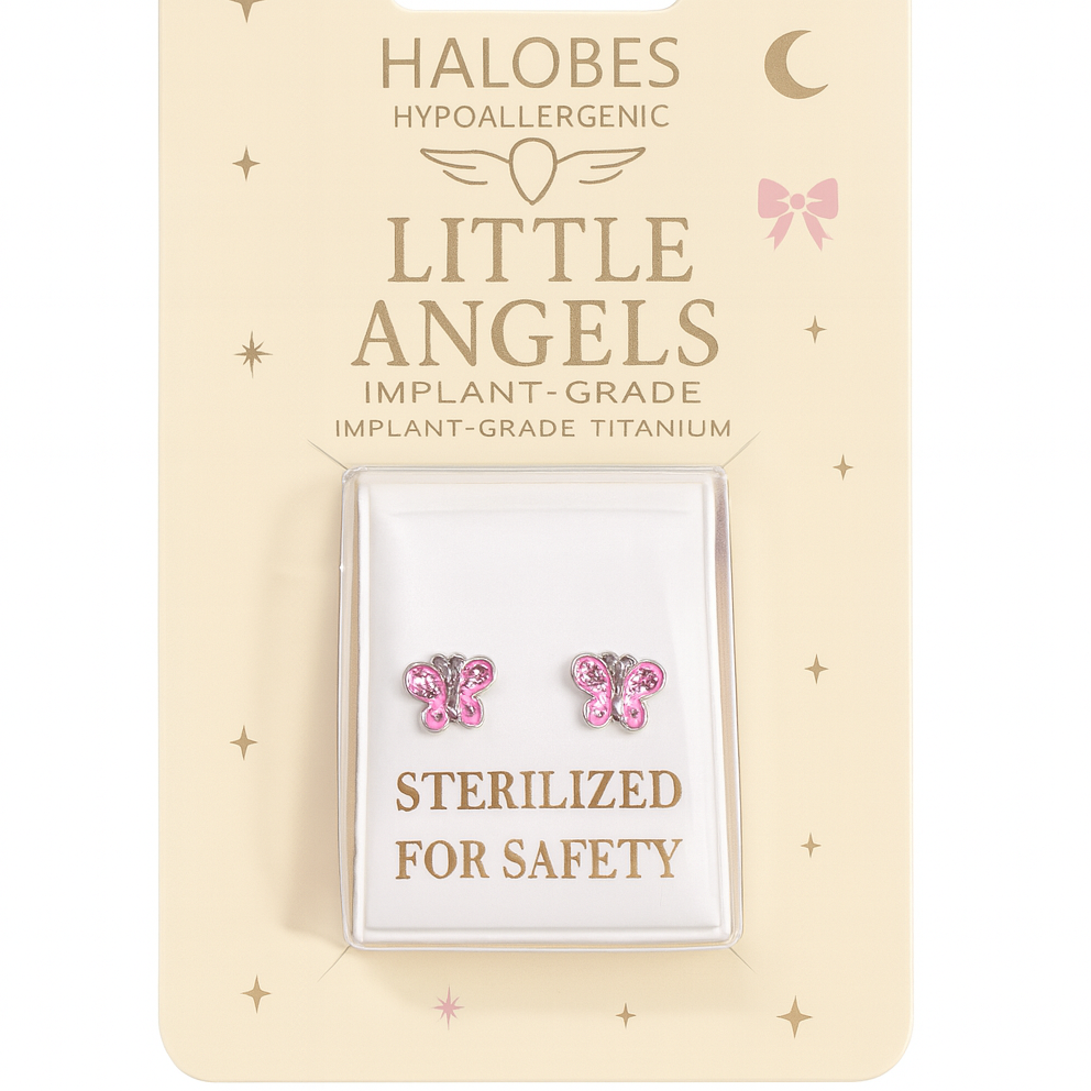 Sterilized Titanium Earrings • Implant-Grade  Butterfly Earrings
