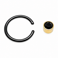 Titanium Black & Gold CBR Onyx Ring 14g