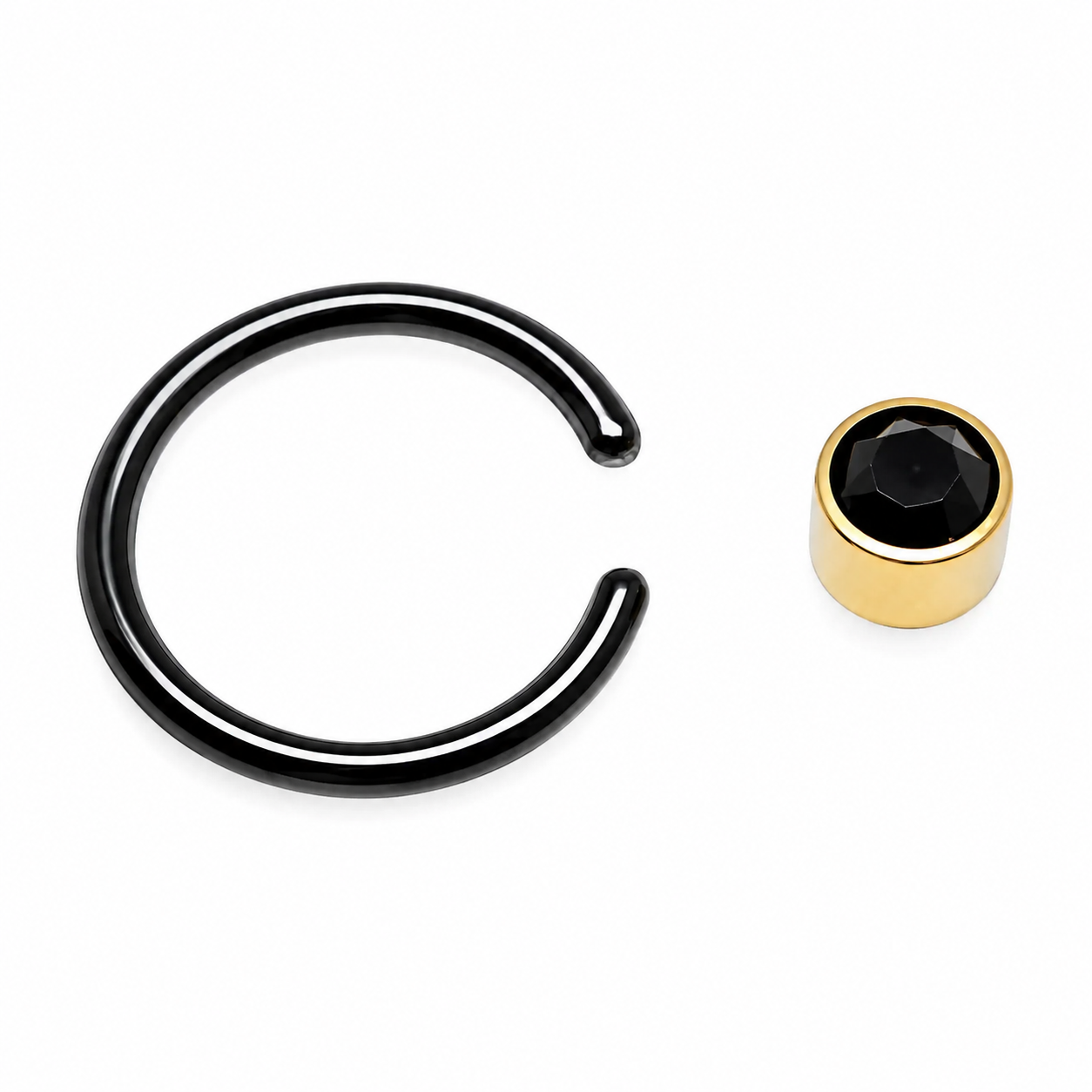 Titanium Black & Gold CBR Onyx Ring 14g