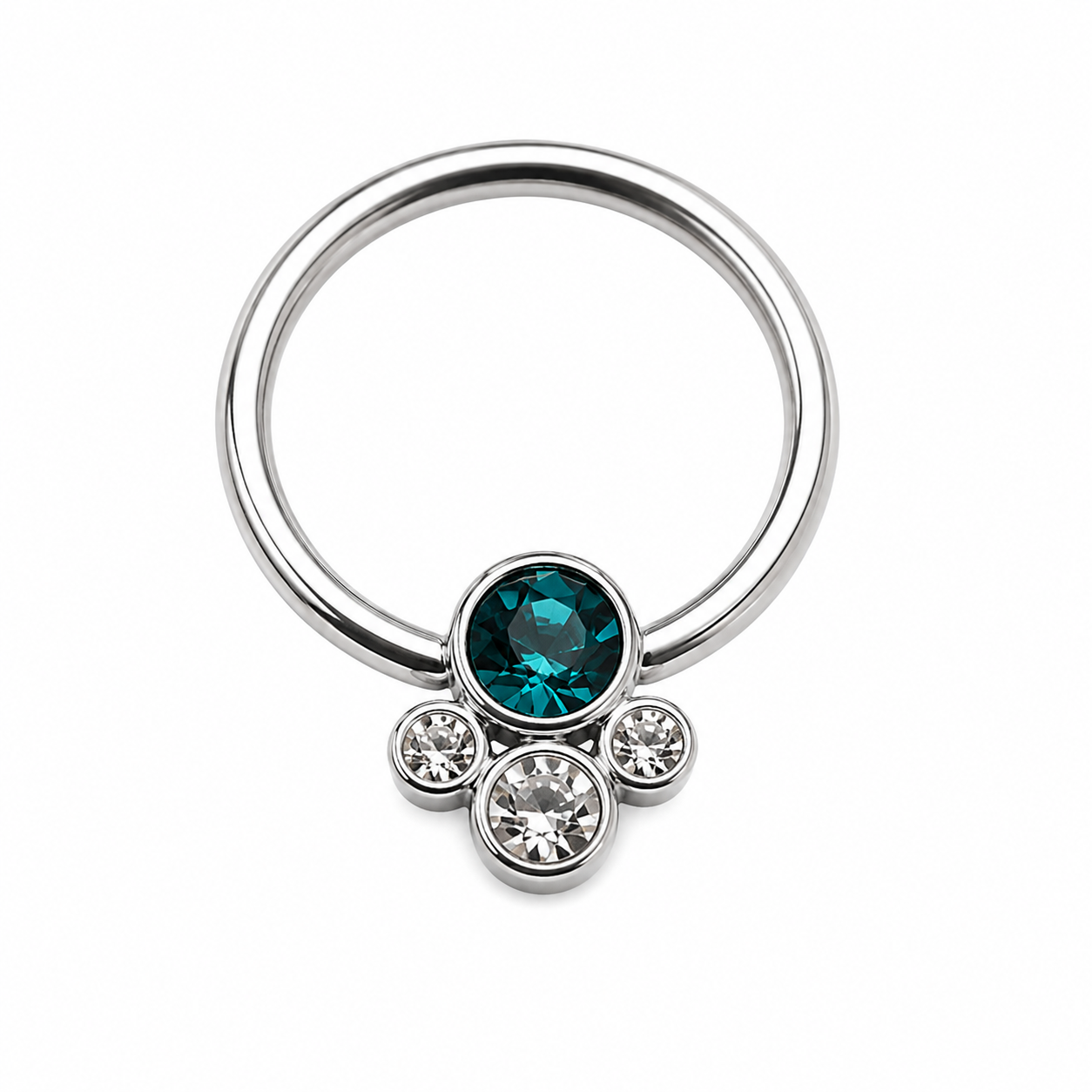 CBR 4-Stone Bubble Cluster Titanium Ring 16g