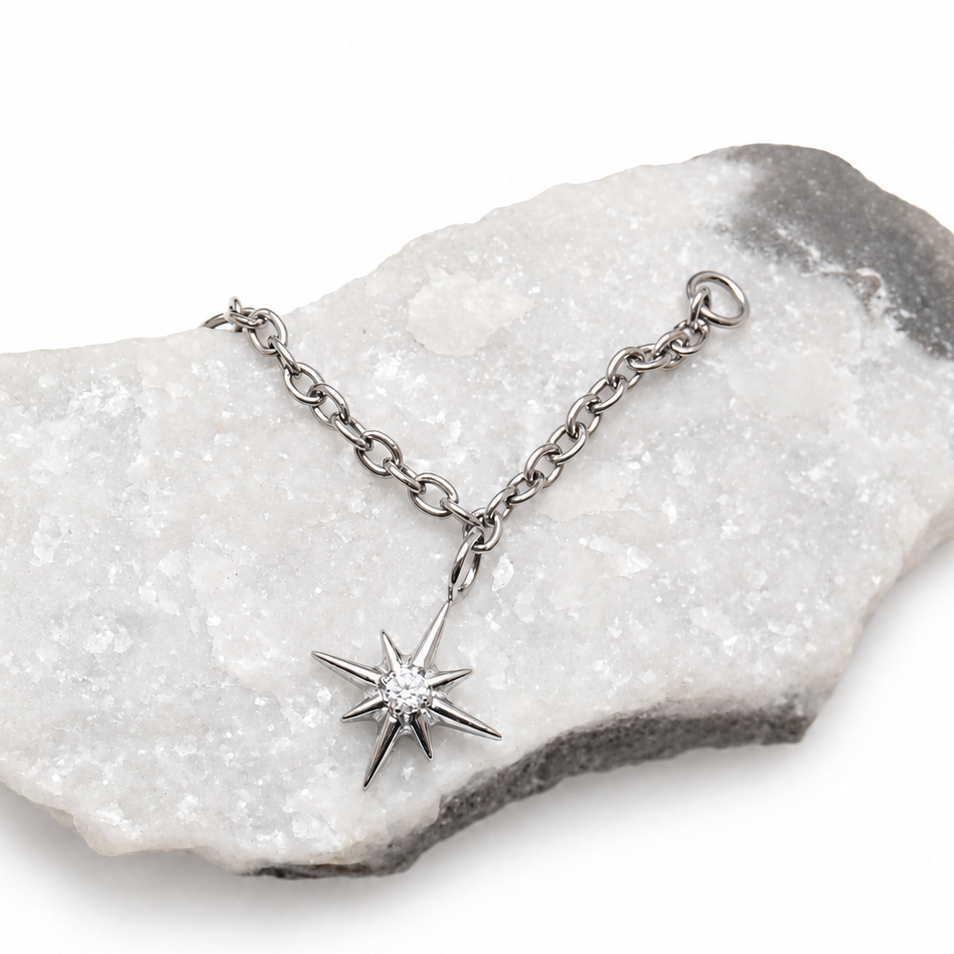 Implant Titanium CZ Star Chain Piercing Add-on