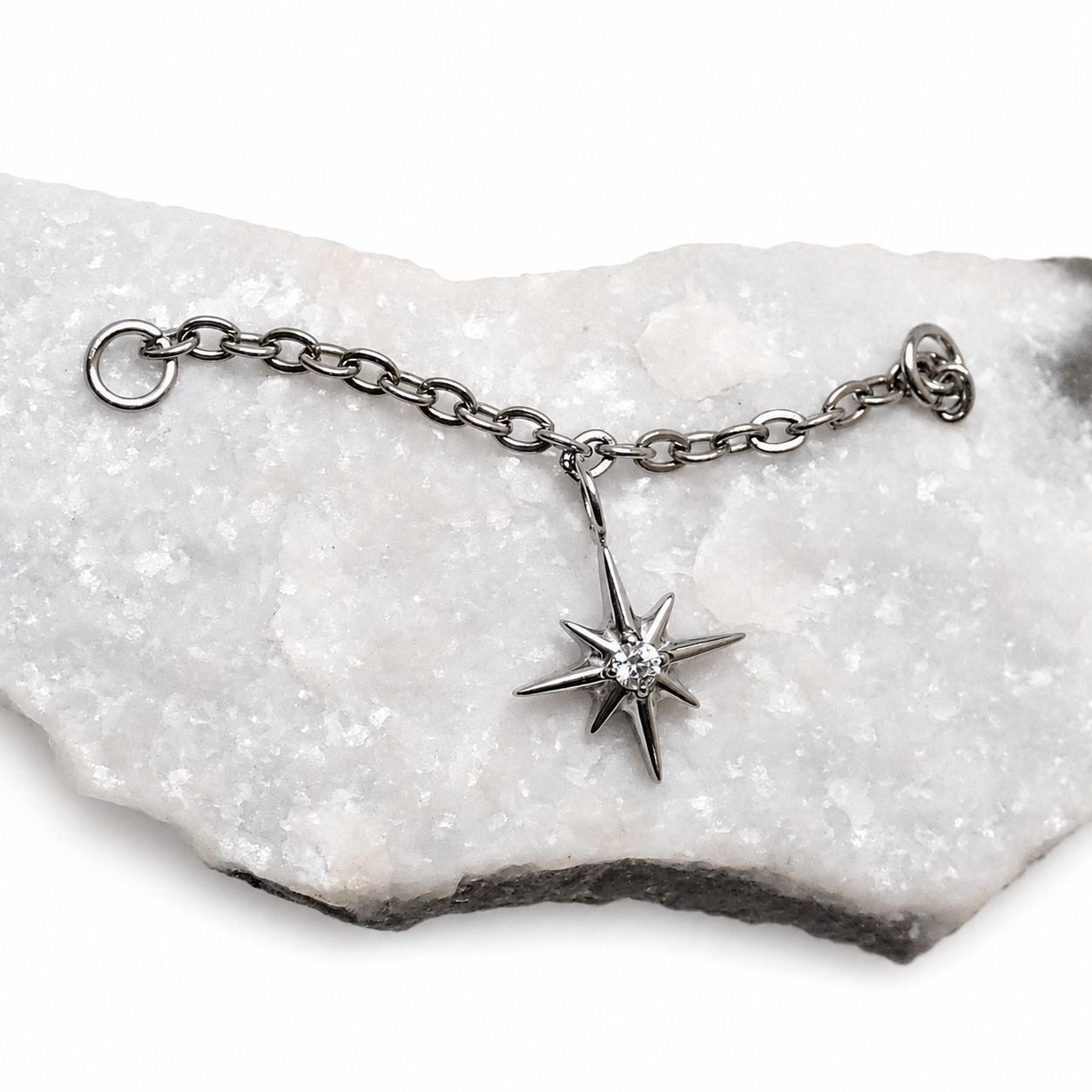 Implant Titanium CZ Star Chain Piercing Add-on