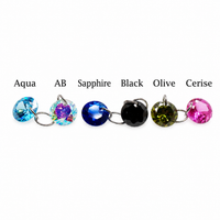 Colorful CZ Add-On Charm for 12g implant grade body jewelry by Body Clickers, featuring vibrant new color options.