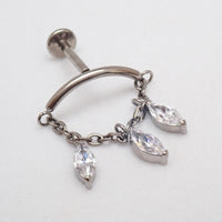 Hidden Helix Marquise CZ Chain Titanium Flatback 18g, 16g, 14g