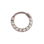 Chunky Opal 8mm  Titanium Hinged Clicker hoop, 16g