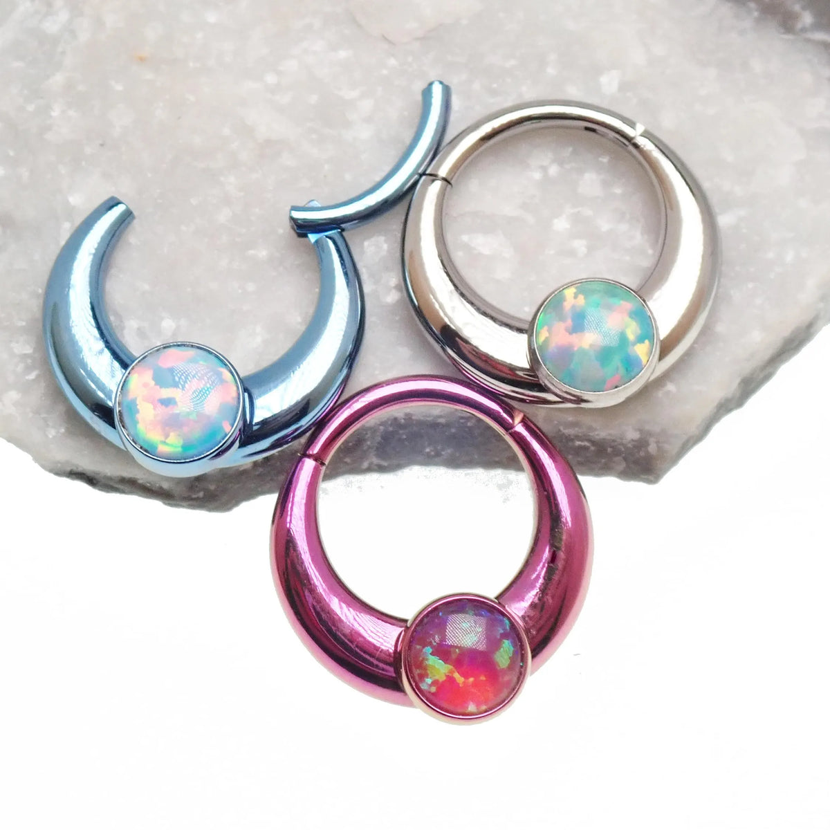 Implant Titanium Chunky Opal Clicker – 16G/14G