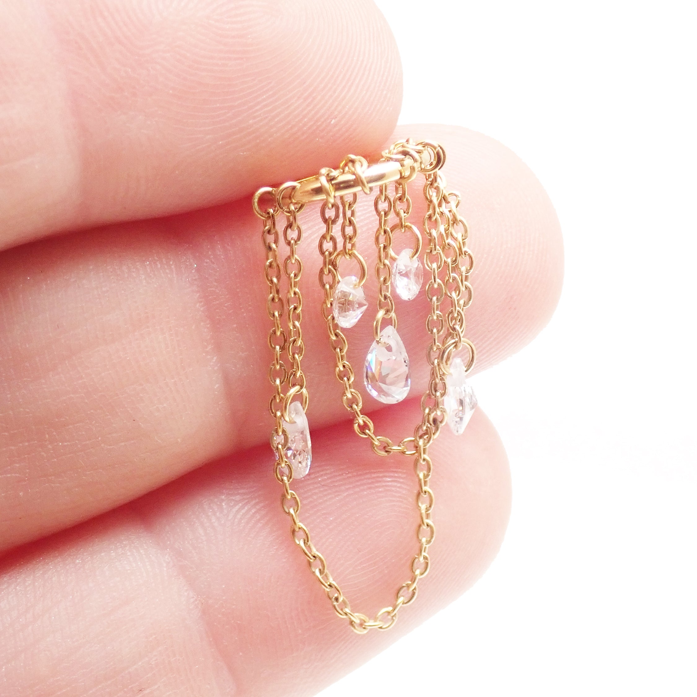 16g Multi Chain Unique Design clicker, Implant Grade Titanium Clicker 8mm 10mm