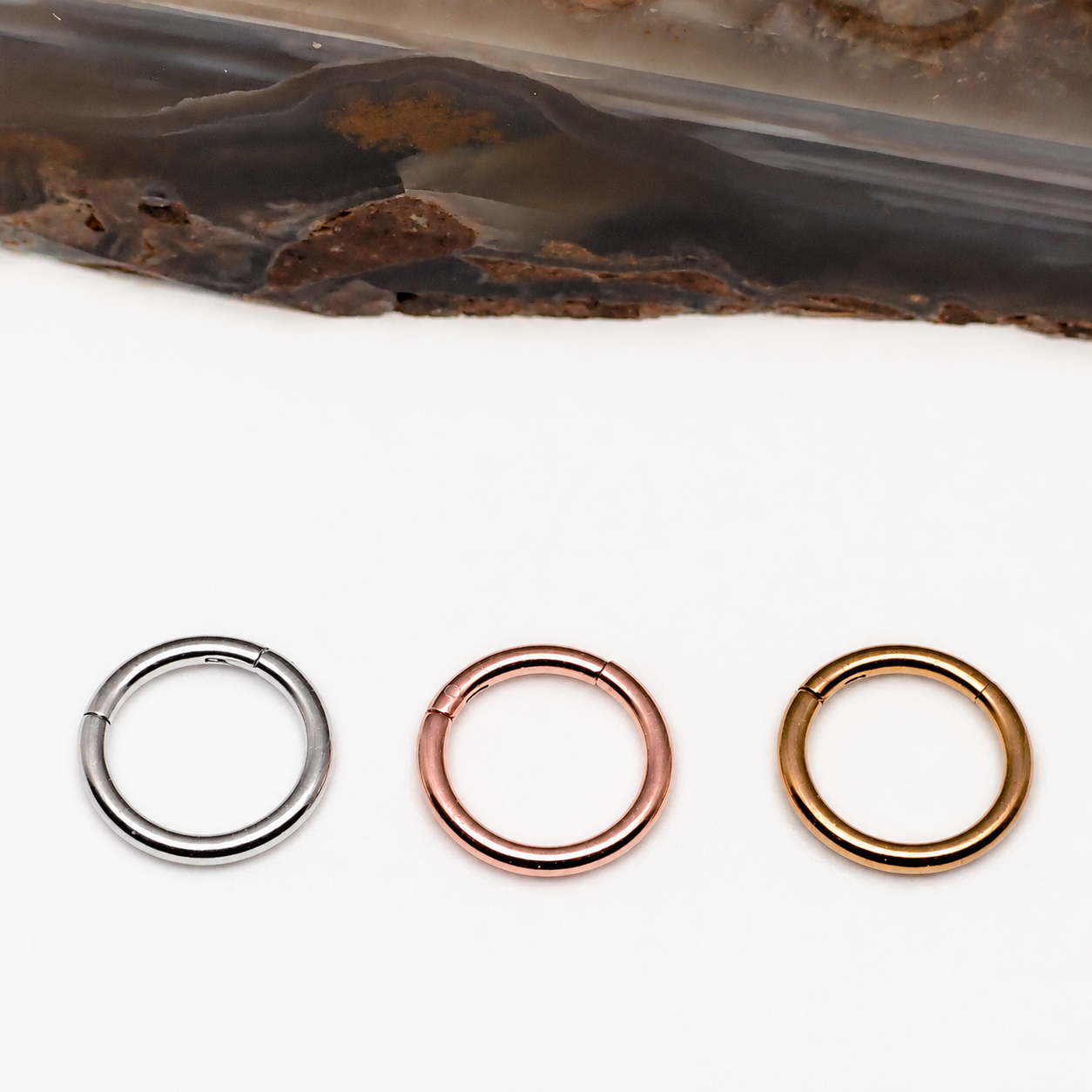 Plain Hinged Titanium Clicker Segment Ring 14g, 16g, 18g, 20g